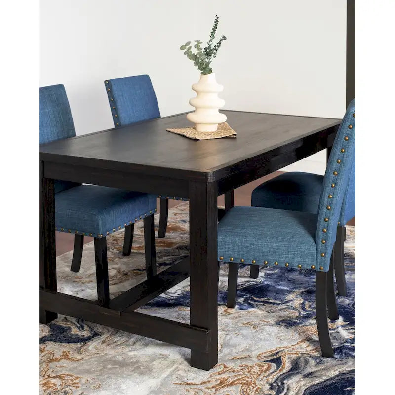 Roundhill Furniture Muzzi Contemporary 7-Piece Dining Set, Dining Table with 6 Stylish Chairs