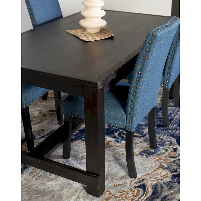 Roundhill Furniture Muzzi Contemporary 7-Piece Dining Set, Dining Table with 6 Stylish Chairs