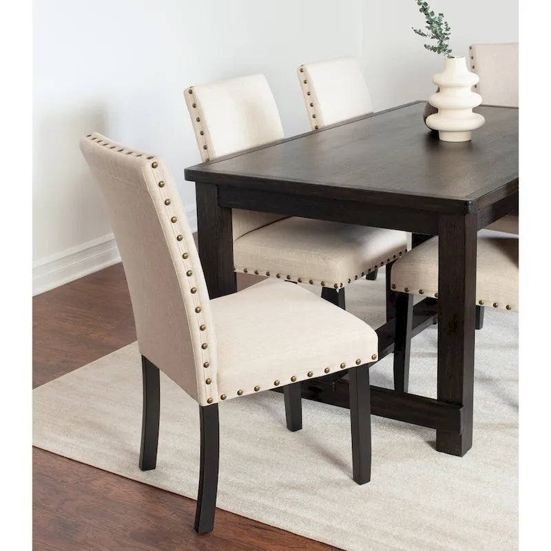 Roundhill Furniture Muzzi Contemporary 7-Piece Dining Set, Dining Table with 6 Stylish Chairs