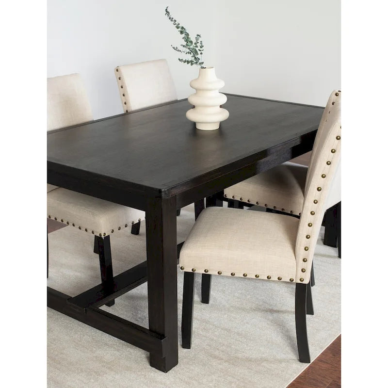 Roundhill Furniture Muzzi Contemporary 7-Piece Dining Set, Dining Table with 6 Stylish Chairs