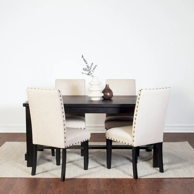 Roundhill Furniture Muzzi Contemporary 7-Piece Dining Set, Dining Table with 6 Stylish Chairs