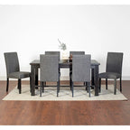 Roundhill Furniture Muzzi Contemporary 7-Piece Dining Set, Dining Table with 6 Stylish Chairs