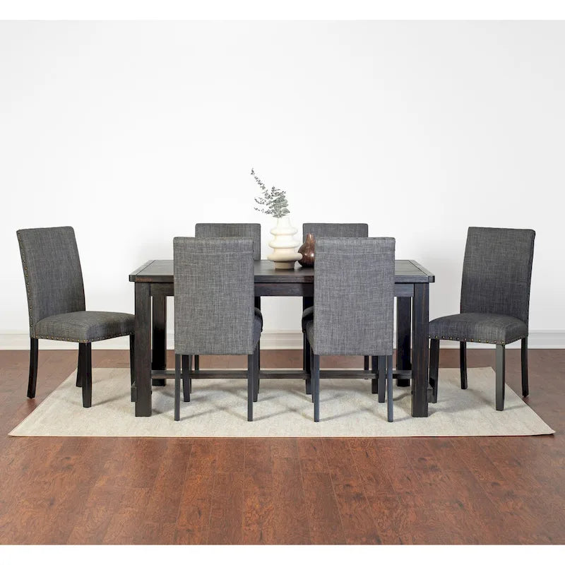 Roundhill Furniture Muzzi Contemporary 7-Piece Dining Set, Dining Table with 6 Stylish Chairs