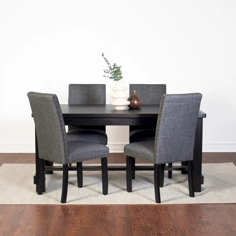 Roundhill Furniture Muzzi Contemporary 7-Piece Dining Set, Dining Table with 6 Stylish Chairs