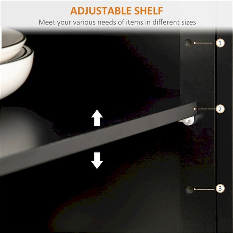 Storage Cabinets with Adjustable Shelves and Magnetic Cabinet Doors - N/A