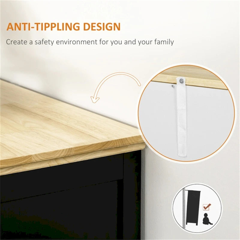 Storage Cabinets with Adjustable Shelves and Magnetic Cabinet Doors - N/A