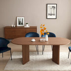 Oval 78in Walnut Kitchen Wood Dining Table for Dining Room