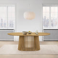 Pasadena 79 inch Solid Wood Oval Dining Table with Slatted Pedestal Base