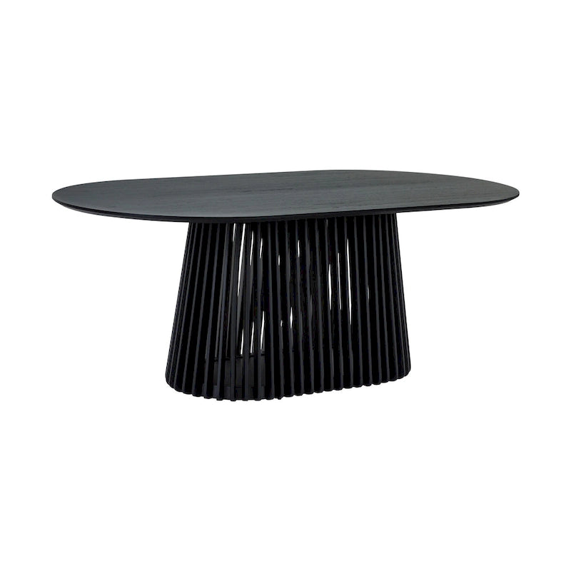 Pasadena 79 inch Solid Wood Oval Dining Table with Slatted Pedestal Base