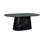 Pasadena 79 inch Solid Wood Oval Dining Table with Slatted Pedestal Base