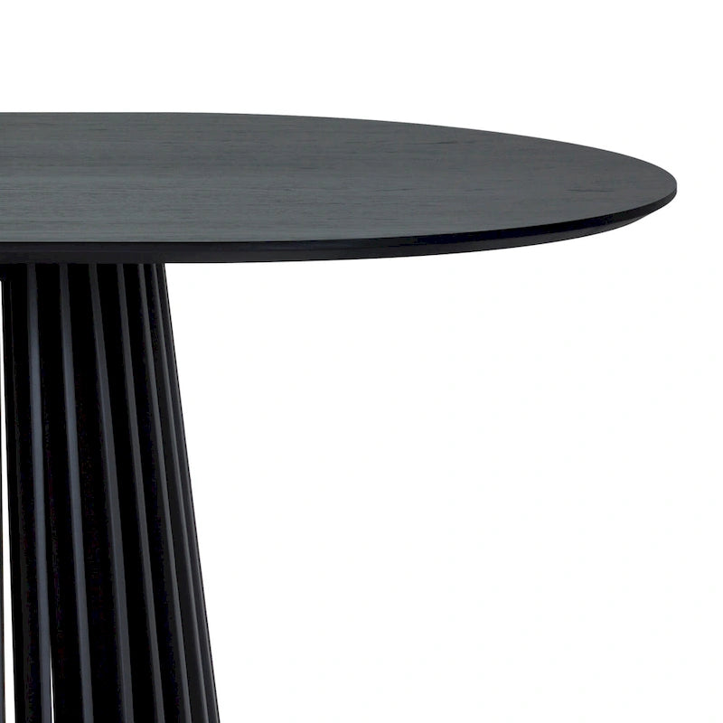 Pasadena 79 inch Solid Wood Oval Dining Table with Slatted Pedestal Base