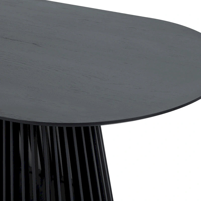 Pasadena 79 inch Solid Wood Oval Dining Table with Slatted Pedestal Base