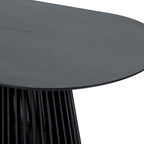 Pasadena 79 inch Solid Wood Oval Dining Table with Slatted Pedestal Base