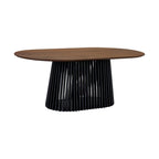 Pasadena 79 inch Solid Wood Oval Dining Table with Slatted Pedestal Base