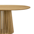 Pasadena 79 inch Solid Wood Oval Dining Table with Slatted Pedestal Base