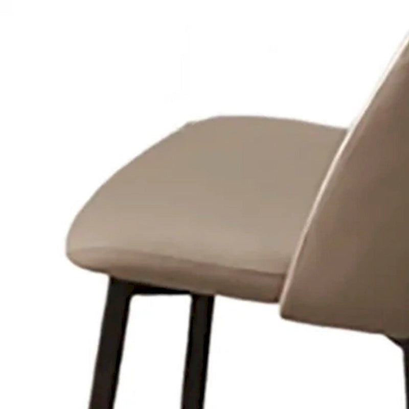 22-Inch Dining Chairs (Set of 2) — Beige Faux Leather, Armless with Open Back