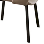 22-Inch Dining Chairs (Set of 2) — Beige Faux Leather, Armless with Open Back