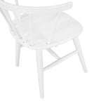 Roundhill Alwynn White and Natural Wood 7-piece Dining Set, Dining Table with 6 Windsor Chairs