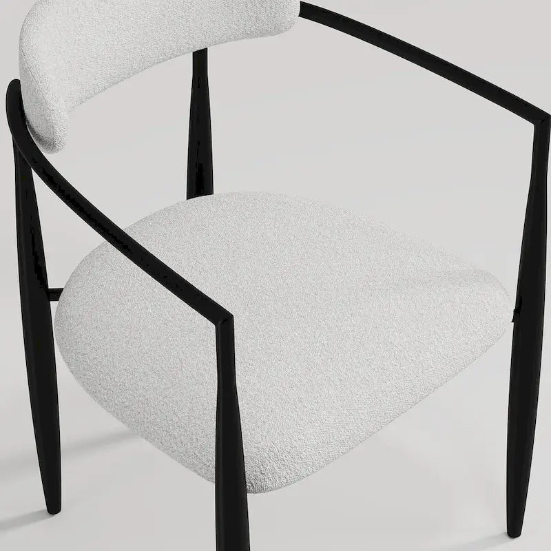9 - Piece 94.48 Modern Minimalist Extendable Sintered Stone Top Dining Set with 8 Fabric Chair