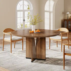 Wood 39.37-inch Round Dining Table for Kitchen Dining Room