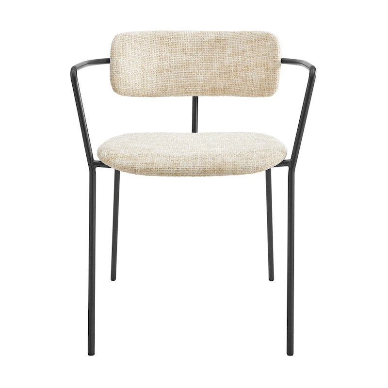 Alivia Fabric Dining Side Arm Chair, (Set of 2)