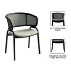 Ervilla Modern Upholstered Dining Chair with Cozy Armchair and Black Iron Legs for Dining Room Kitchen Patio