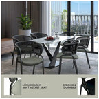 Ervilla Modern Upholstered Dining Chair with Cozy Armchair and Black Iron Legs for Dining Room Kitchen Patio