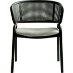 Ervilla Modern Upholstered Dining Chair with Cozy Armchair and Black Iron Legs for Dining Room Kitchen Patio