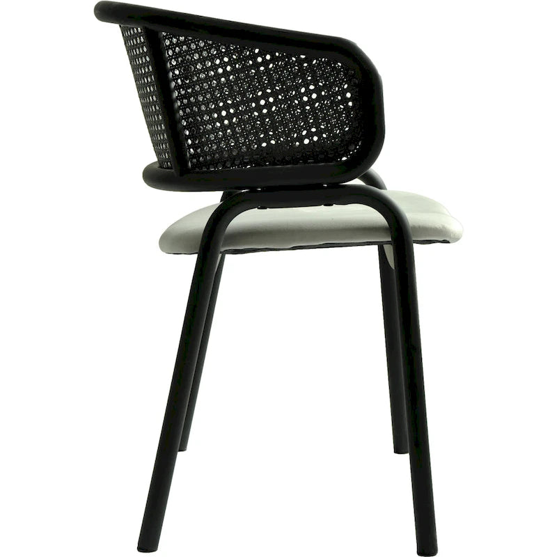 Ervilla Modern Upholstered Dining Chair with Cozy Armchair and Black Iron Legs for Dining Room Kitchen Patio