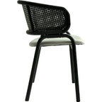 Ervilla Modern Upholstered Dining Chair with Cozy Armchair and Black Iron Legs for Dining Room Kitchen Patio