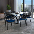 Ervilla Modern Upholstered Dining Chair with Cozy Armchair and Black Iron Legs for Dining Room Kitchen Patio