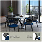 Ervilla Modern Upholstered Dining Chair with Cozy Armchair and Black Iron Legs for Dining Room Kitchen Patio