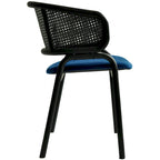 Ervilla Modern Upholstered Dining Chair with Cozy Armchair and Black Iron Legs for Dining Room Kitchen Patio