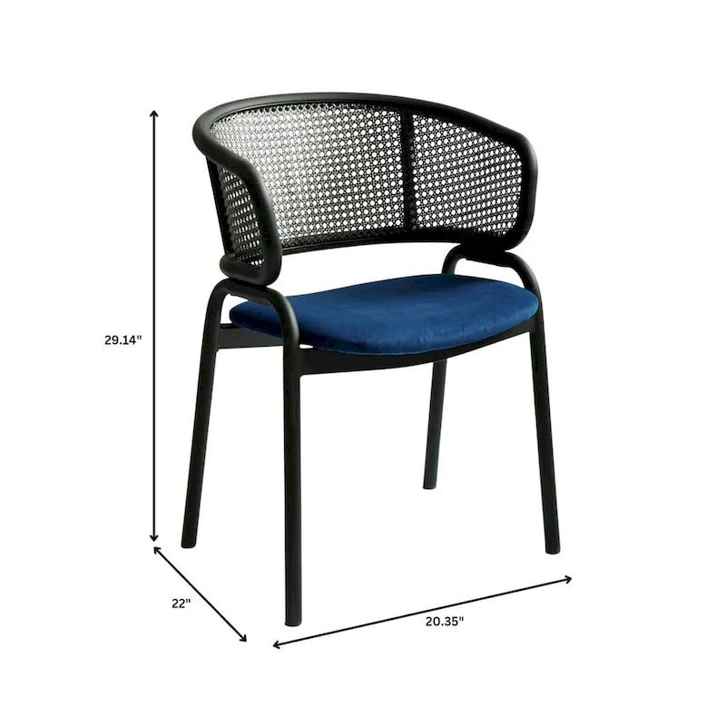 Ervilla Modern Upholstered Dining Chair with Cozy Armchair and Black Iron Legs for Dining Room Kitchen Patio