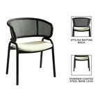 Ervilla Modern Upholstered Dining Chair with Cozy Armchair and Black Iron Legs for Dining Room Kitchen Patio