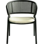 Ervilla Modern Upholstered Dining Chair with Cozy Armchair and Black Iron Legs for Dining Room Kitchen Patio