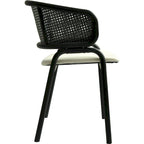 Ervilla Modern Upholstered Dining Chair with Cozy Armchair and Black Iron Legs for Dining Room Kitchen Patio