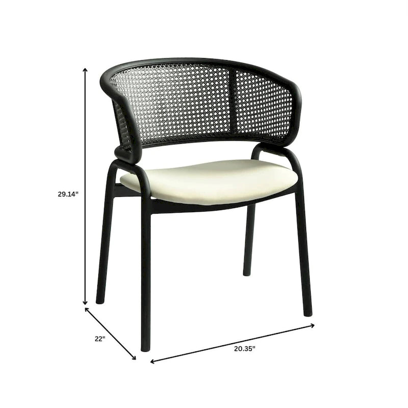 Ervilla Modern Upholstered Dining Chair with Cozy Armchair and Black Iron Legs for Dining Room Kitchen Patio