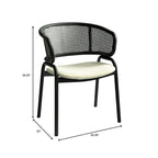 Ervilla Modern Upholstered Dining Chair with Cozy Armchair and Black Iron Legs for Dining Room Kitchen Patio