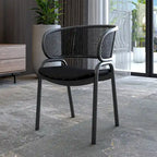 Ervilla Modern Upholstered Dining Chair with Cozy Armchair and Black Iron Legs for Dining Room Kitchen Patio