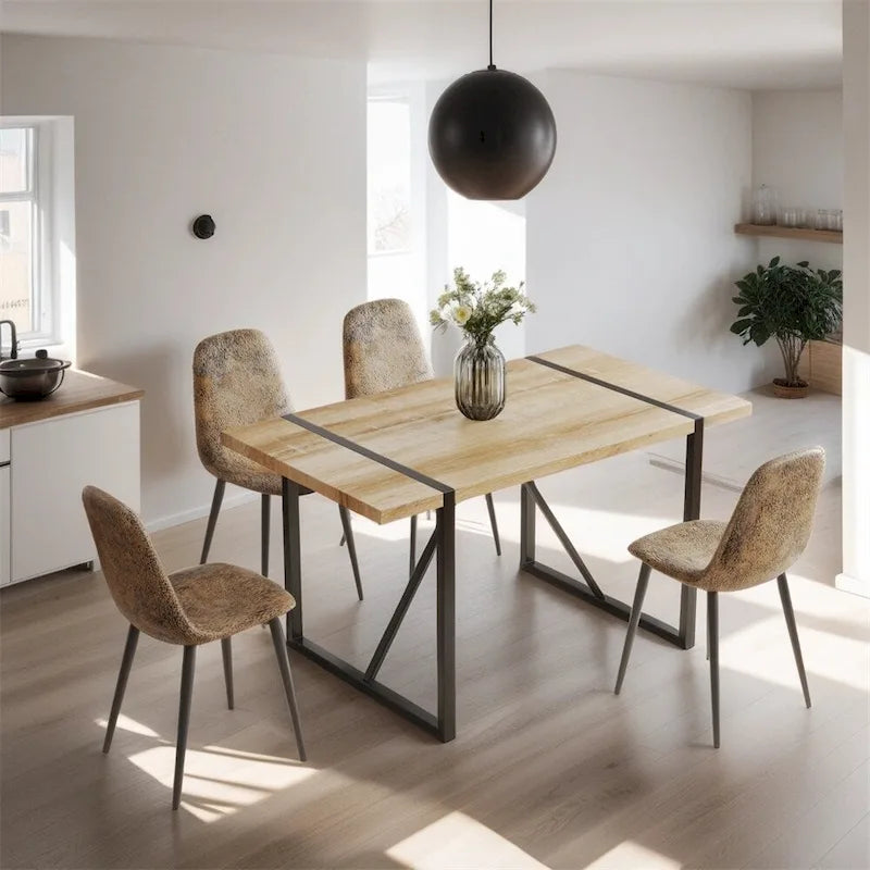 Modern Dining Room Chairs with Metal Legs(Set of 4) - N/A