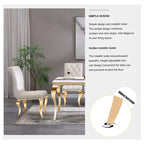 Luxury White Velvet Dining Chairs with Crystal Decor Button Tufted Back and Gold Metal Legs