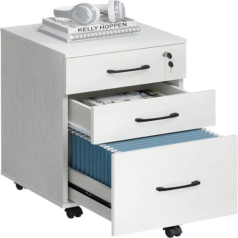3 Drawers Wooden Locking File Cabinet with Storage Removable File Cabinet - 15.5D x 15.5W x 24H