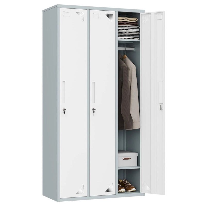 Steel School Locker with Key and 3 Doors