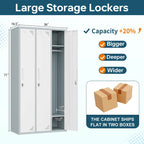 Steel School Locker with Key and 3 Doors