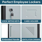 Steel School Locker with Key and 3 Doors