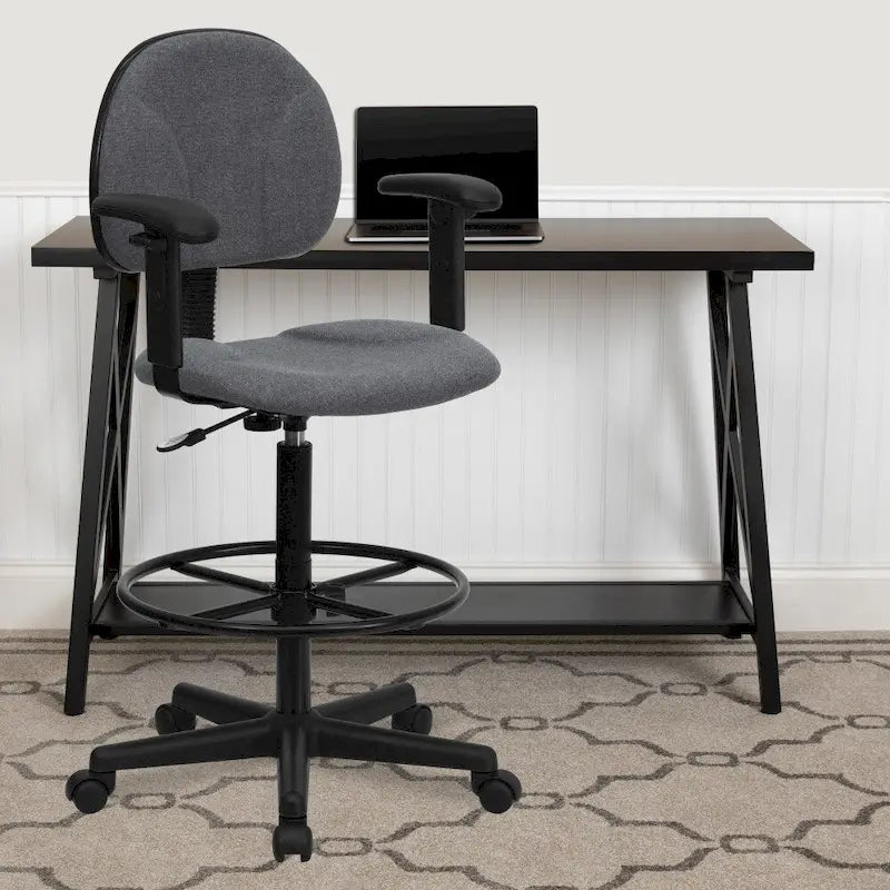 Fabric Drafting Chair with Arms (Cylinders: 22.5-27H or 26-30.5H)