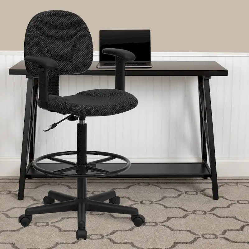 Fabric Drafting Chair with Arms (Cylinders: 22.5-27H or 26-30.5H)