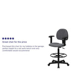 Fabric Drafting Chair with Arms (Cylinders: 22.5-27H or 26-30.5H)