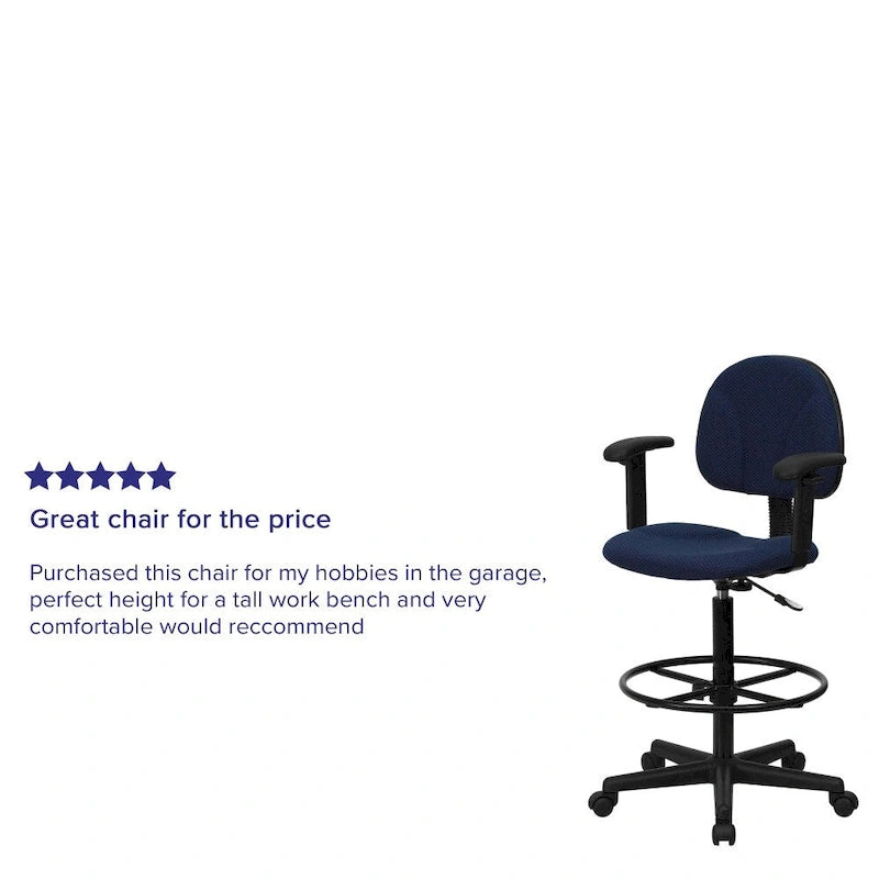 Fabric Drafting Chair with Arms (Cylinders: 22.5-27H or 26-30.5H)